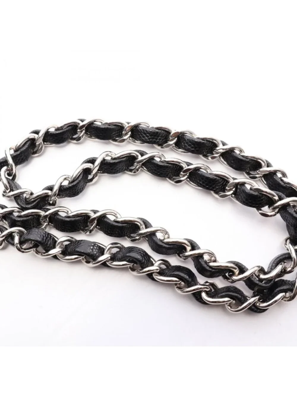 Chanel Shoulder Bag Mini Quilted Black Caviar Leather Chain
